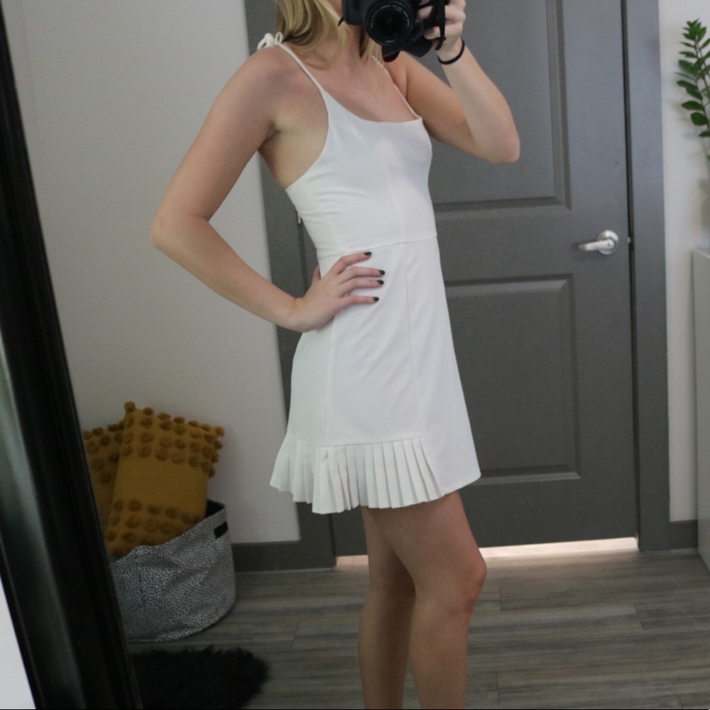 Princess Polly white dress with pleating